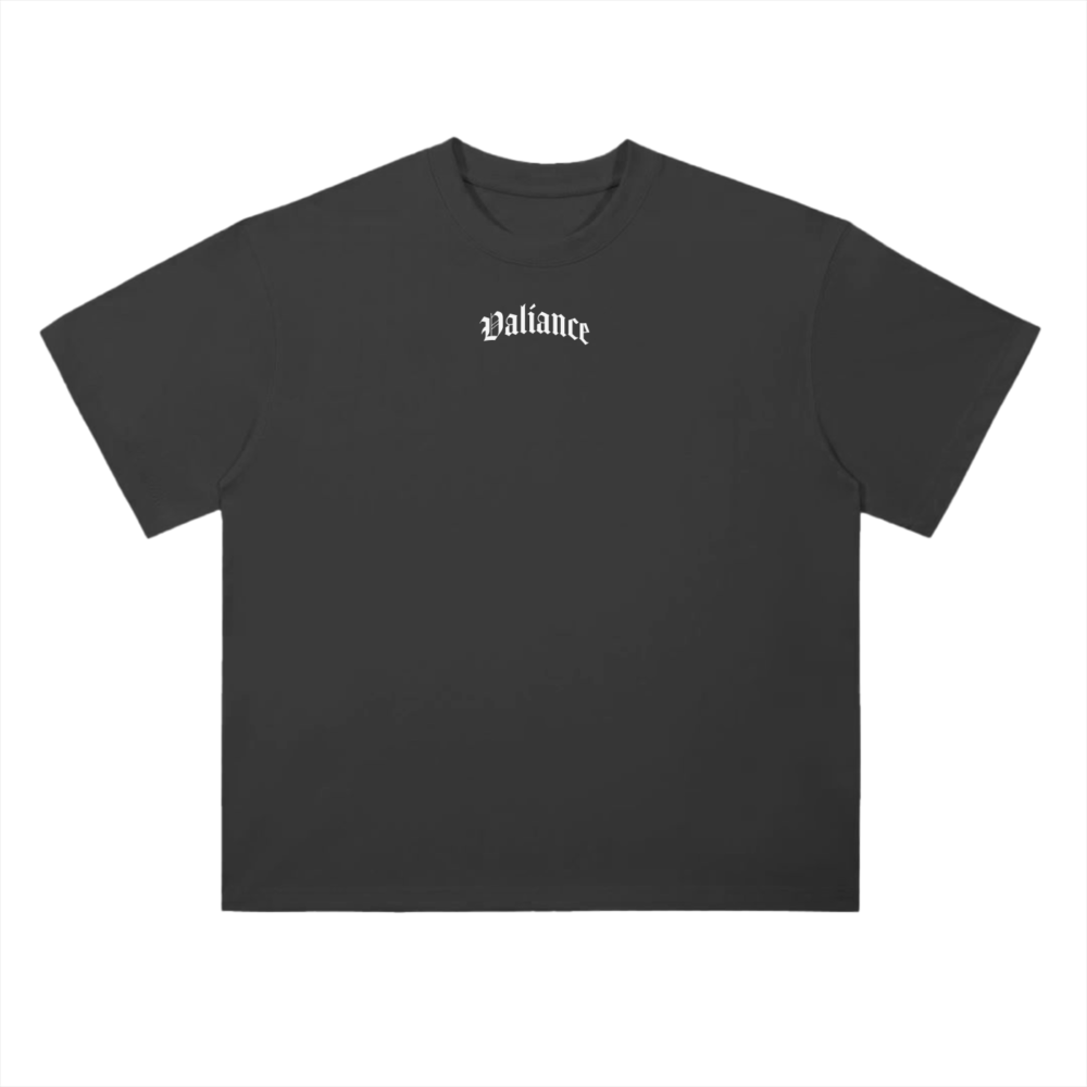 Valiance black cracked Drop Shoulder T Shirt 300 GSM 2 mockups 1